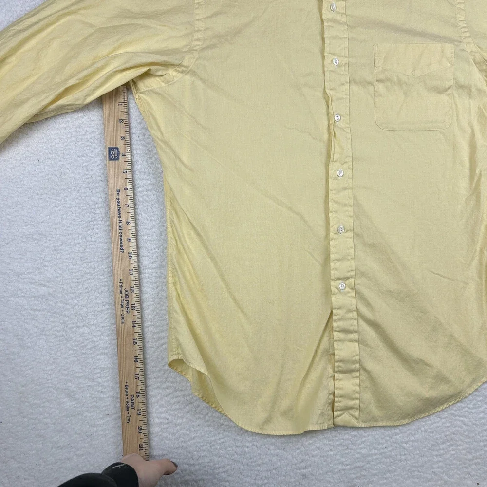 Polo Ralph Lauren Shirt Mens 16 Classic Fit Yellow Button Down Durham Dress